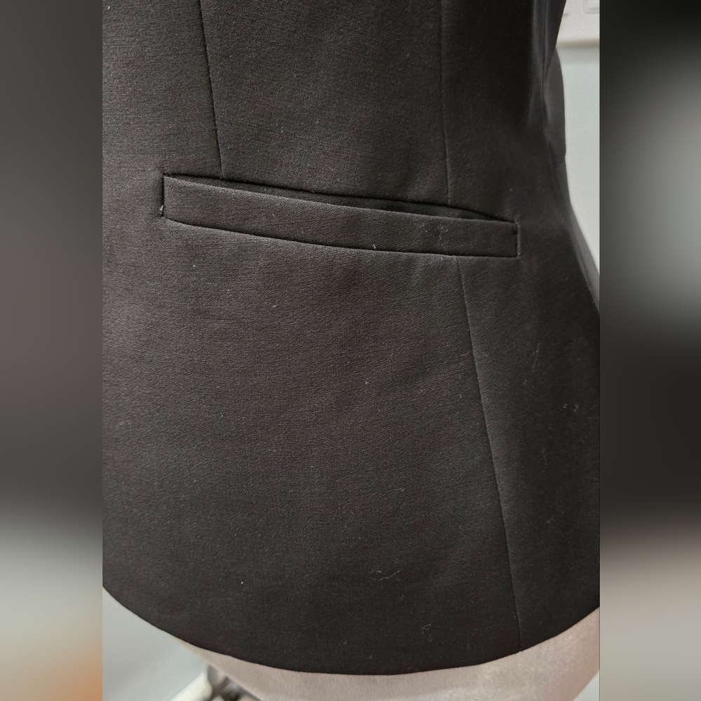 Talbots Black Jacket Single Button Wool-Blend Pep… - image 3